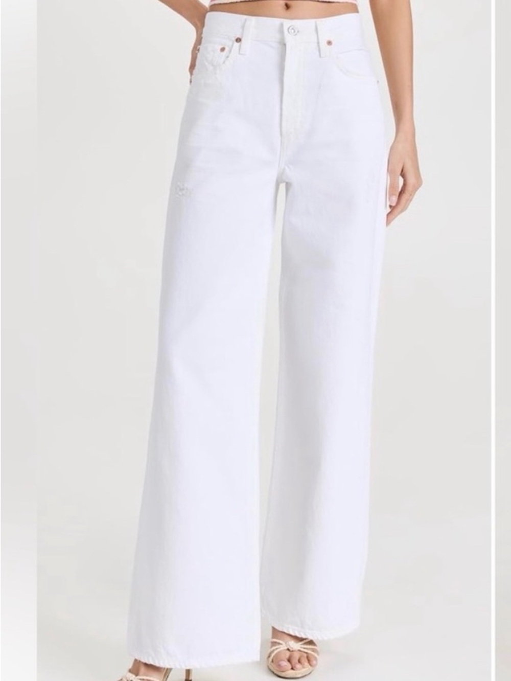 Citizens Of Humanity White Wide-Leg Jeans